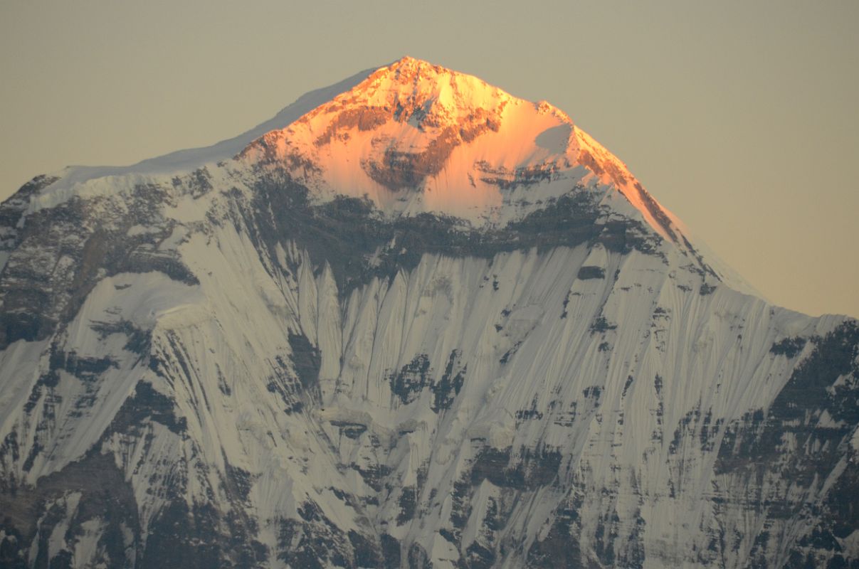 Poon Hill 05 Sunrise On The Dhaulagiri Summit Close Up 